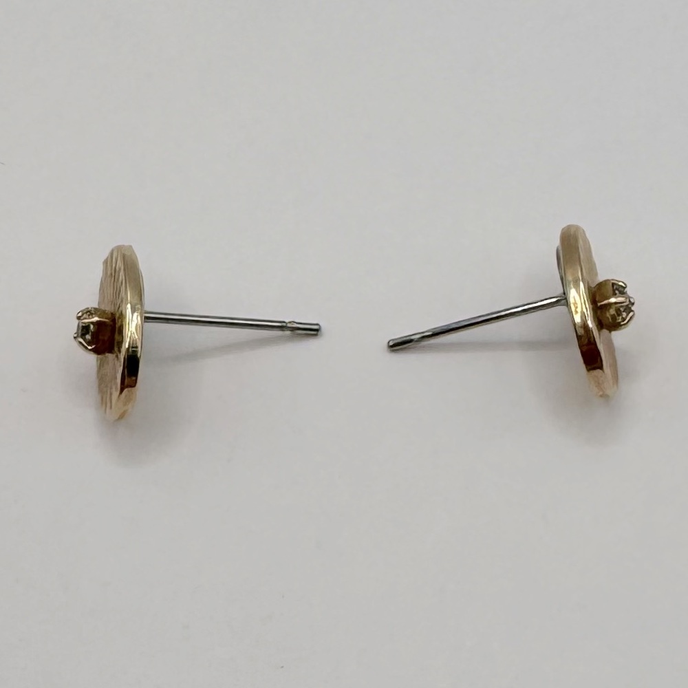 AVON Vintage Gold-Tone Crystal Sunburst Earrings - Picture 10 of 13